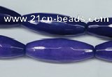 CCN2894 15.5 inches 10*40mm faceted teardrop candy jade beads