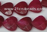 CCN345 15.5 inches 15*15mm faceted heart candy jade beads wholesale
