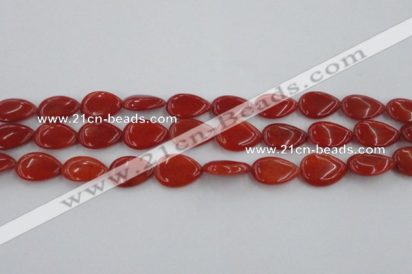 CCN3878 15.5 inches 15*20mm flat teardrop candy jade beads