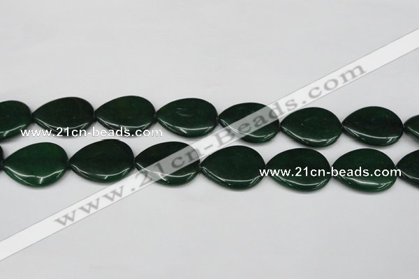 CCN3980 15.5 inches 30*40mm flat teardrop candy jade beads