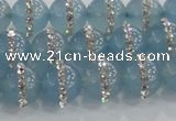 CCN4616 15.5 inches 8mm round candy jade with rhinestone beads
