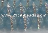 CCN4618 15.5 inches 12mm round candy jade with rhinestone beads