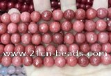 CCN5807 15 inches 10mm faceted round candy jade beads