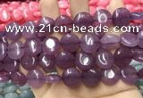 CCN5873 15 inches 15mm flat round candy jade beads Wholesale