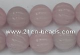 CCN676 15.5 inches 16mm carved round candy jade beads wholesale