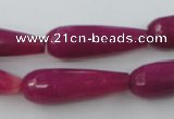 CCN983 15.5 inches 10*30mm faceted teardrop candy jade beads