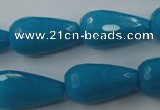 CCN994 15.5 inches 13*25mm faceted teardrop candy jade beads