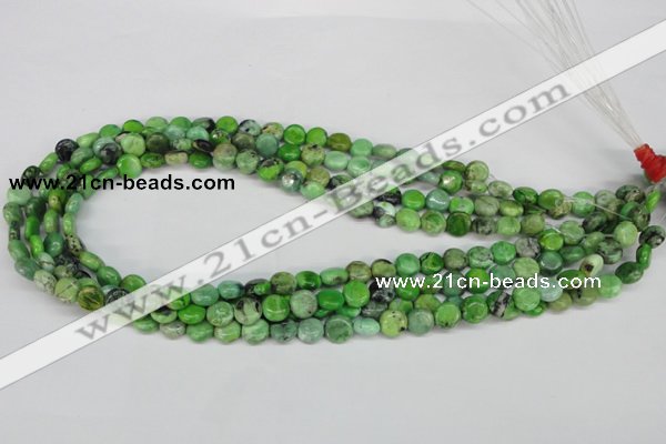 CCO130 15.5 inches 8mm flat round dyed natural chrysotine beads