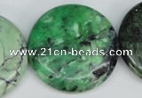 CCO36 15.5 inches 35mm flat round natural chrysotine beads