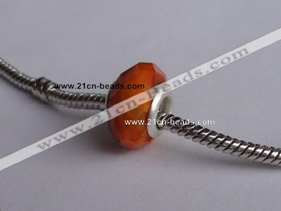 CCP15 30pcs silver plated core 9*14mm faceted roundel crystal European beads