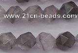 CCQ573 15.5 inches 10mm faceted nuggets cloudy quartz beads