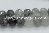 CCQ77 15.5 inches 8*10mm faceted rondelle cloudy quartz beads wholesale