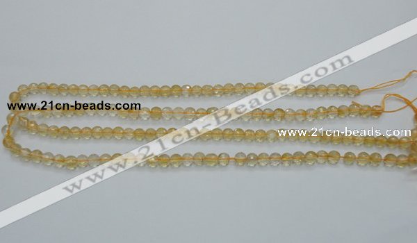 CCR03 15.5 inches 6mm faceted round natural citrine gemstone beads