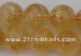 CCR169 15.5 inches 14mm round natural citrine beads wholesale