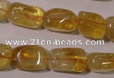 CCR219 15.5 inches 11*17mm nuggets natural citrine gemstone beads
