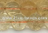 CCR348 15.5 inches 12mm round natural citrine beads wholesale