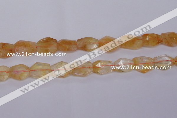 CCR352 15*20mm - 20*25mm faceted freeform natural citrine beads