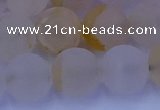 CCR374 15.5 inches 12mm round matte citrine beads wholesale