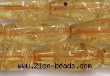 CCR405 15 inches 8*20mm teardrop citrine gemstone beads
