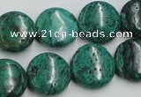 CCS214 15.5 inches 16mm flat round natural Chinese chrysocolla beads