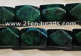 CCS649 15.5 inches 13*18mm faceted cuboid dyed chrysocolla beads
