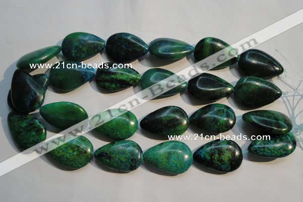 CCS695 15.5 inches 20*30mm flat teardrop dyed chrysocolla beads