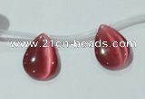 CCT1010 Top-drilled 12*16mm flat teardrop cats eye beads wholesale