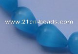 CCT20 14 inches 10*14mm teardrop navy blue cats eye beads wholesale