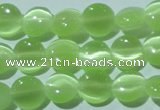 CCT460 15 inches 6mm flat round cats eye beads wholesale