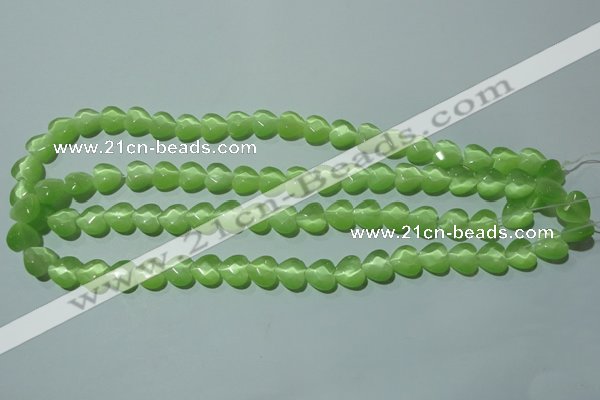 CCT965 15 inches 10*10mm faceted heart cats eye beads wholesale