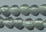 CCT970 15 inches 12*12mm faceted heart cats eye beads wholesale