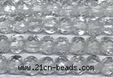 CCU1000 15 inches 4mm faceted cube white crystal beads