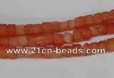 CCU15 15.5 inches 4*4mm cube dyed white jade beads wholesale
