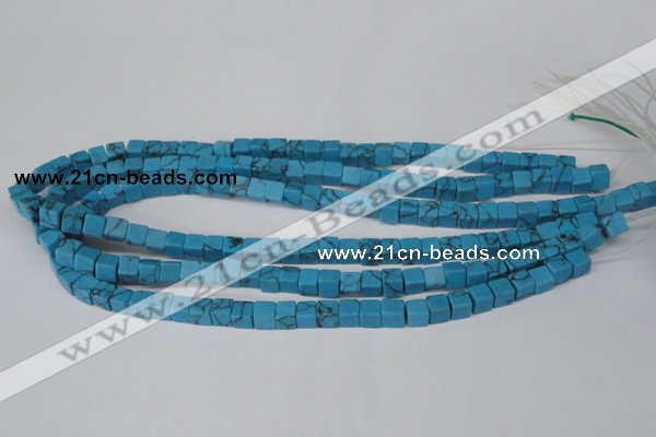 CCU50 15.5 inches 6*6mm cube turquoise beads wholesale
