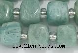 CCU762 15 inches 8*8mm faceted cube amazonite beads
