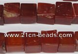 CCU81 15.5 inches 12*12mm cube red agate beads wholesale