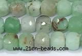 CCU834 15 inches 4mm faceted cube Australia chrysoprase beads