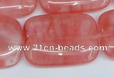 CCY163 15.5 inches 25*35mm rectangle cherry quartz beads wholesale