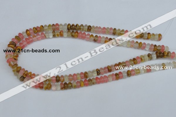 CCY201 15.5 inches 5*8mm rondelle volcano cherry quartz beads