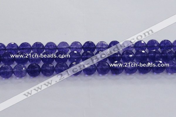 CCY607 15.5 inches 18mm faceted round blue cherry quartz beads