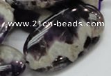 CDA14 15.5 inches 25*50mm oval dogtooth amethyst quartz beads