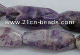 CDA30 15.5 inches 15*38mm – 16*40mm faceted rice dogtooth amethyst beads