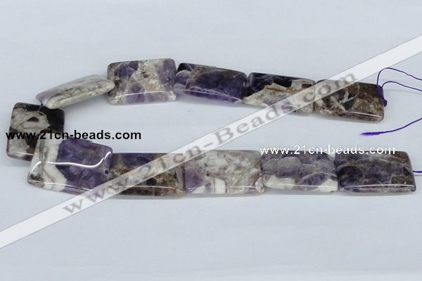 CDA83 15.5 inches 25*35mm rectangle dogtooth amethyst beads wholesale