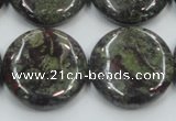CDB210 15.5 inches 25mm flat round natural dragon blood jasper beads