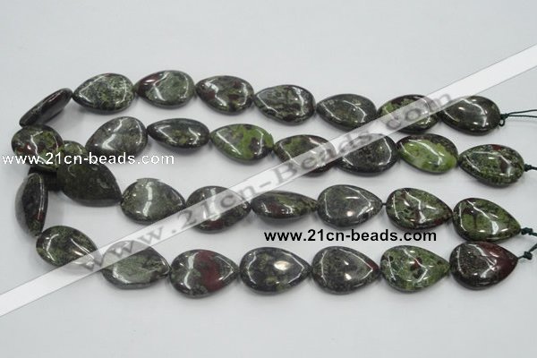 CDB218 15.5 inches 18*25mm flat teardrop natural dragon blood jasper beads
