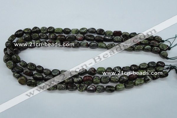 CDB236 15.5 inches 8*12mm nuggets natural dragon blood jasper beads