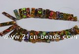 CDE1012 Top drilled 9*15mm - 10*45mm sticks sea sediment jasper beads