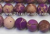 CDE1021 15.5 inches 6mm round matte sea sediment jasper beads