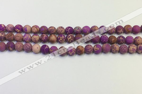 CDE1021 15.5 inches 6mm round matte sea sediment jasper beads