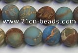 CDE1031 15.5 inches 6mm round matte sea sediment jasper beads